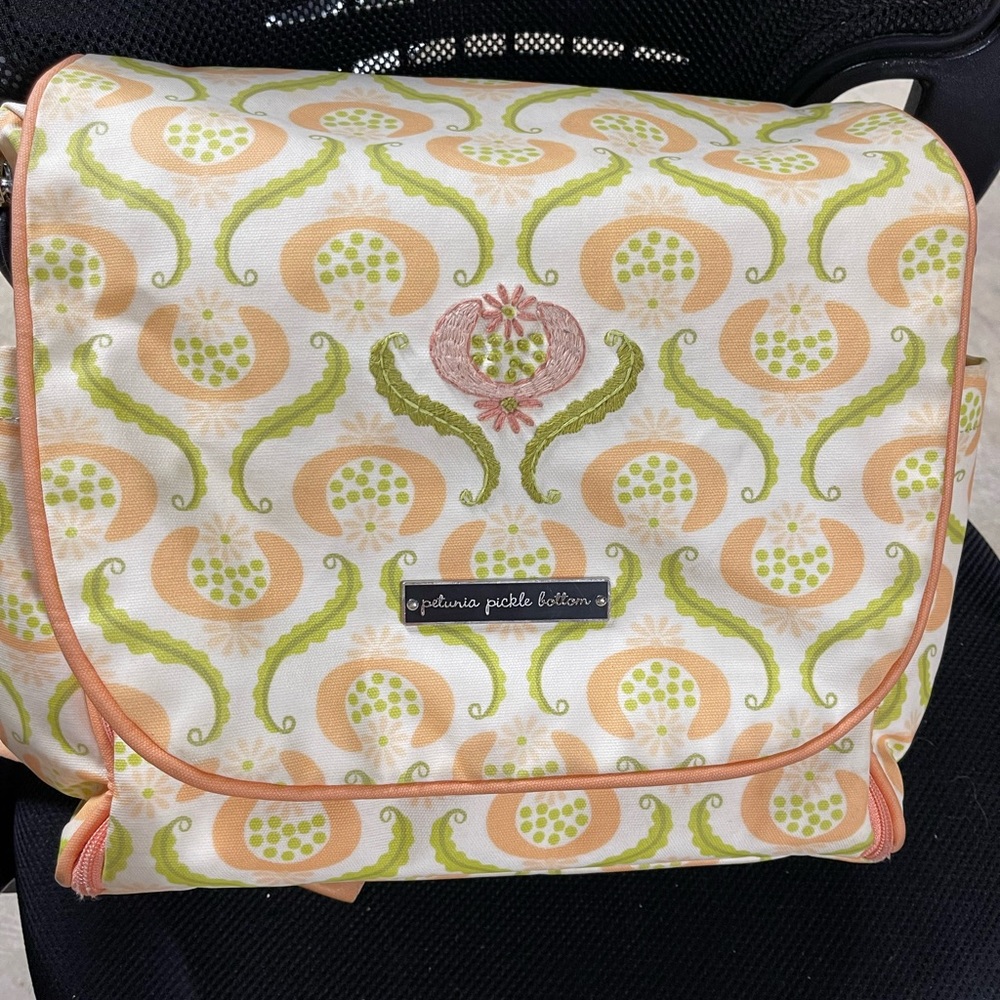 Petunia Pickle bottom convertible strap diaper bag.